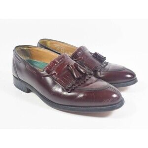Hanover Master Flex Burgundy Leather Tassel Dress Shoes Loafers Sz 10 D/B